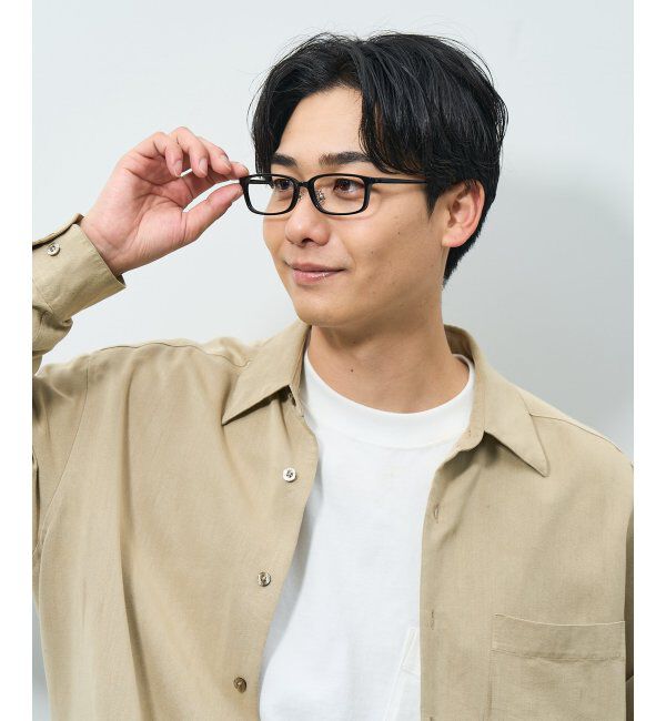  「スクエア型 メガネ | チタン 軽量 メタルフレーム 伊達メガネ ユニセックス ビジネス レンズ交換券付」|メガネ|