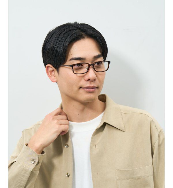  「スクエア型 メガネ | チタン 軽量 メタルフレーム 伊達メガネ ユニセックス ビジネス レンズ交換券付」|メガネ|