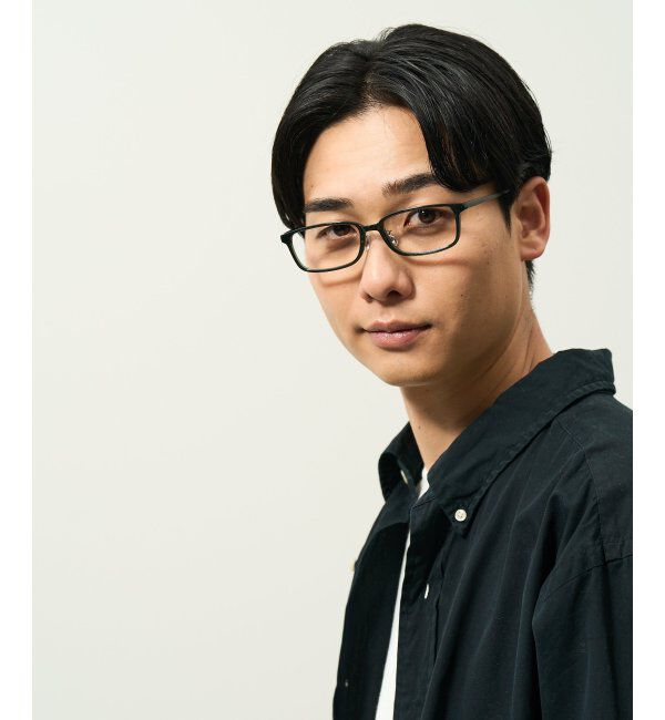  「スクエア型 メガネ | チタン 軽量 メタルフレーム 伊達メガネ ユニセックス ビジネス レンズ交換券付」|メガネ|オリーブ