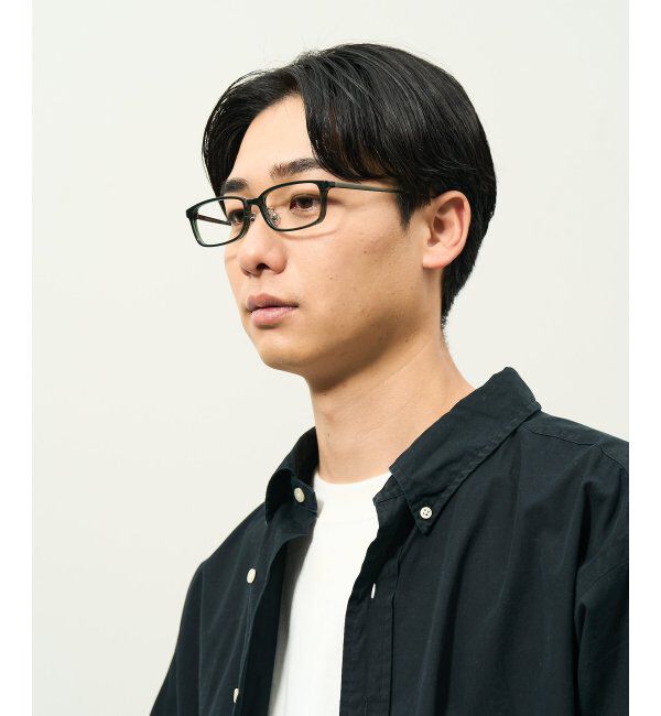  「スクエア型 メガネ | チタン 軽量 メタルフレーム 伊達メガネ ユニセックス ビジネス レンズ交換券付」|メガネ|