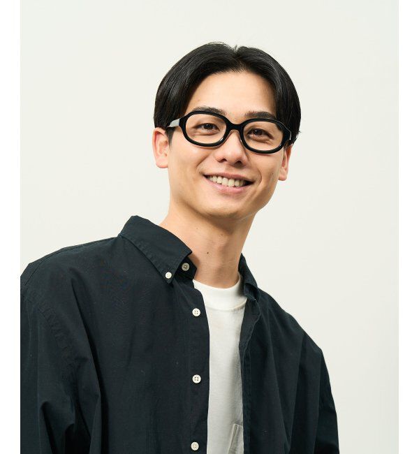  「ウェリントン型 メガネ | 横長 黒縁フレーム 太縁 伊達メガネ ユニセックス CLASSIC  レンズ交換券付」|メガネ|