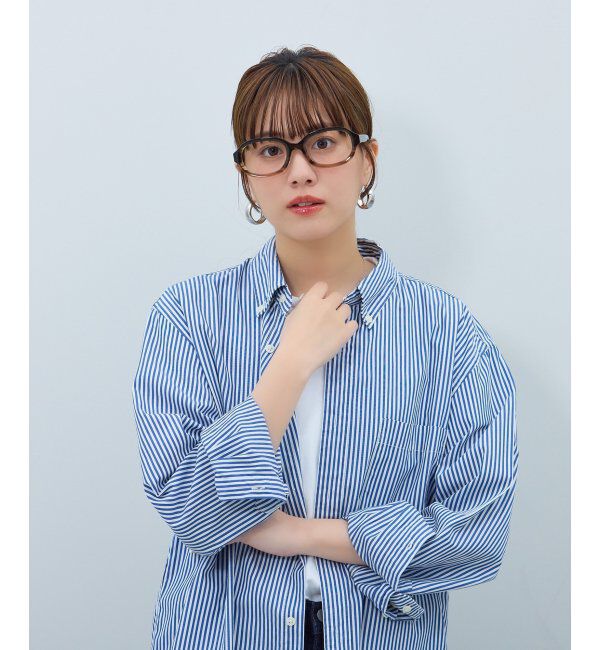  「ウェリントン型 メガネ | 横長 黒縁フレーム 太縁 伊達メガネ ユニセックス CLASSIC  レンズ交換券付」|メガネ|濃ブラウン1