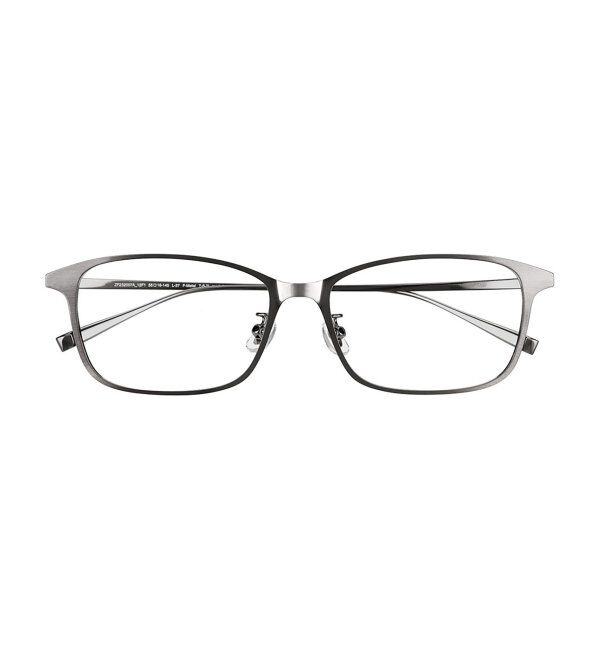  「ウェリントン型 メガネ | チタン 軽量 メタルフレーム 伊達メガネ ユニセックス ビジネス レンズ交換券付」|メガネ|