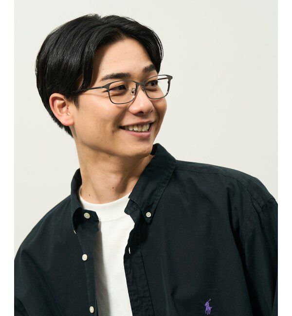  「ウェリントン型 メガネ | チタン 軽量 メタルフレーム 伊達メガネ ユニセックス ビジネス レンズ交換券付」|メガネ|