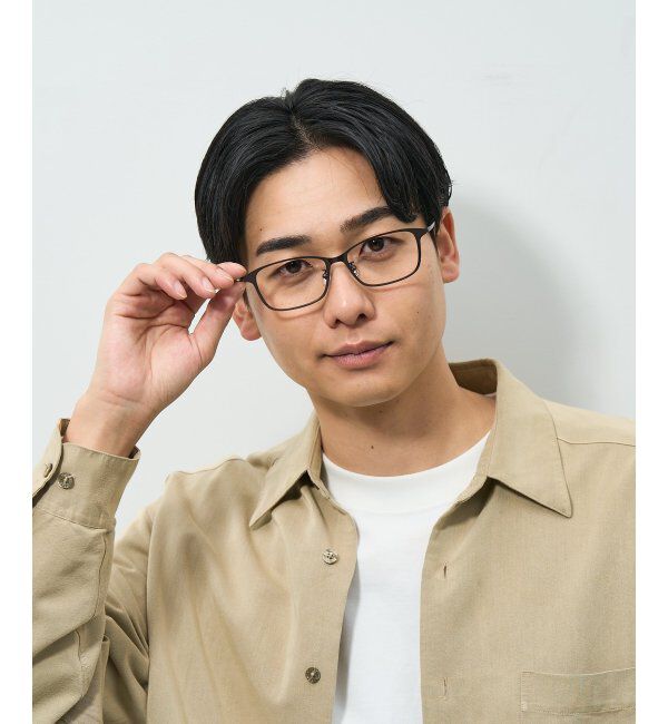  「ウェリントン型 メガネ | チタン 軽量 メタルフレーム 伊達メガネ ユニセックス ビジネス レンズ交換券付」|メガネ|