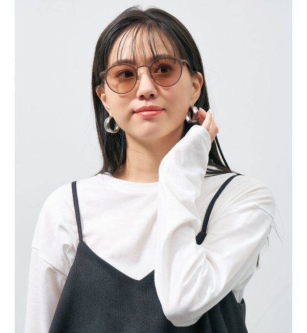  「ボストン型 調光サングラス｜UNITED ARROWS ﾚﾝｽﾞの色が変わる UVカット 紫外線対策 ユナイテッドアローズ」|サングラス|薄ブラウン1