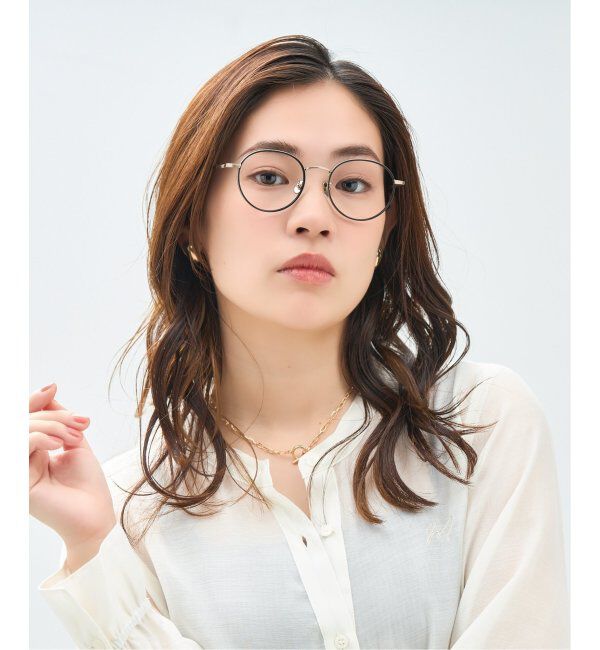  「Zoff｜Kirimaru ボストン型 メガネ   メタルフレーム 伊達メガネ｜うねうね 波型 小顔効果 レンズ交換券付」|メガネ|