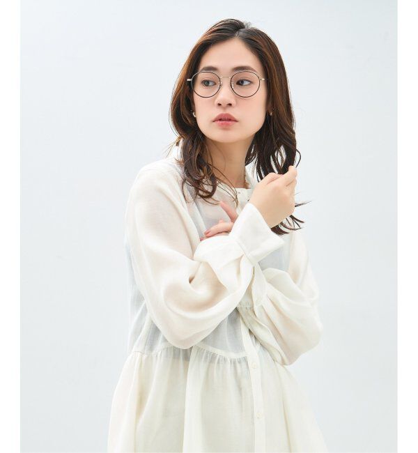  「Zoff｜Kirimaru ボストン型 メガネ   メタルフレーム 伊達メガネ｜うねうね 波型 小顔効果 レンズ交換券付」|メガネ|