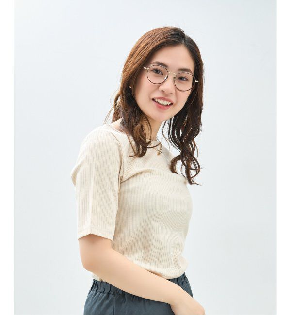  「Zoff｜Kirimaru ボストン型 メガネ   メタルフレーム 伊達メガネ｜うねうね 波型 小顔効果 レンズ交換券付」|メガネ|