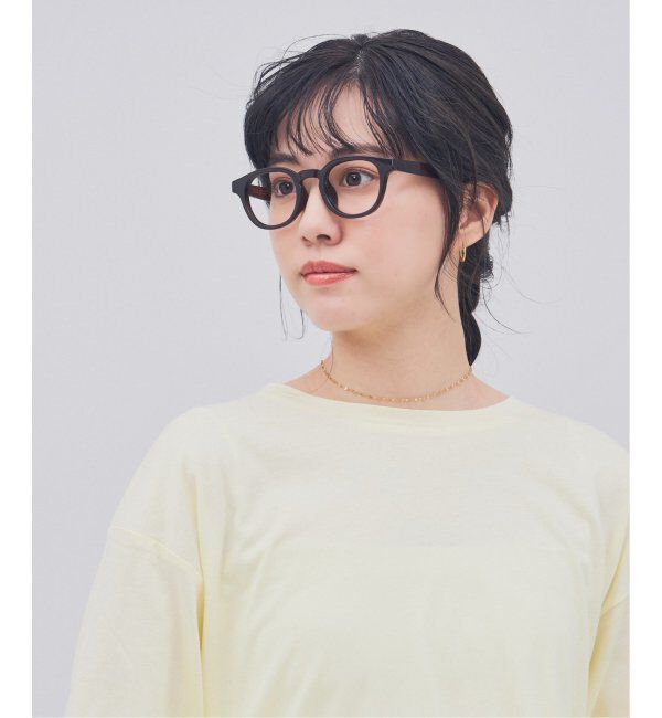  「ウェリントン型 メガネ｜軽量素材｜ボスリントン｜伊達メガネ|ユニセックス 小顔効果  レンズ交換券付」|メガネ|薄ブラウン1