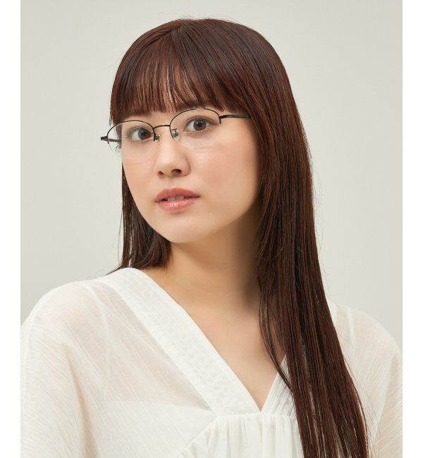  「オーバル型 メガネ 軽量 チタン｜大人可愛い｜伊達メガネ 度付きメガネ｜ビジネス レンズ交換券付」|メガネ|