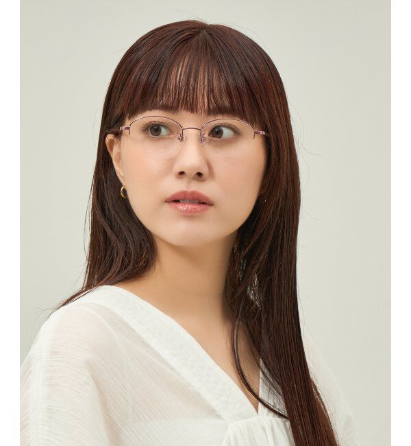  「オーバル型 メガネ 軽量 チタン｜大人可愛い｜伊達メガネ 度付きメガネ｜ビジネス レンズ交換券付」|メガネ|