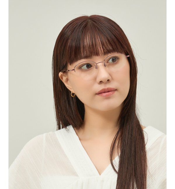  「オーバル型 メガネ 軽量 チタン｜大人可愛い｜伊達メガネ 度付きメガネ｜ビジネス レンズ交換券付」|メガネ|