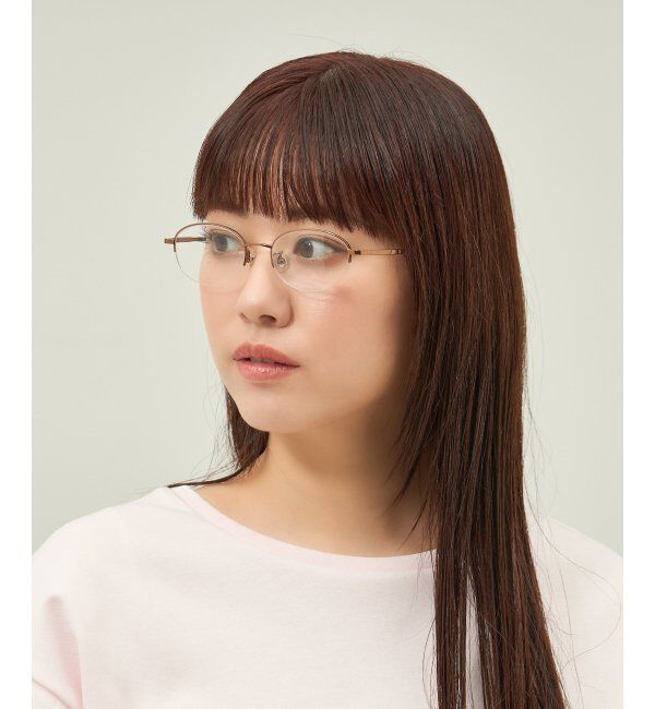  「オーバル型 メガネ 軽量 チタン｜大人可愛い｜伊達メガネ 度付きメガネ｜ビジネス レンズ交換券付」|メガネ|