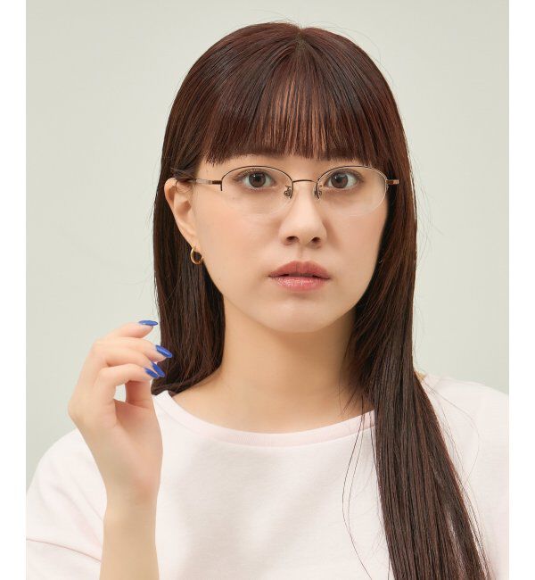  「オーバル型 メガネ 軽量 チタン｜大人可愛い｜伊達メガネ 度付きメガネ｜ビジネス レンズ交換券付」|メガネ|