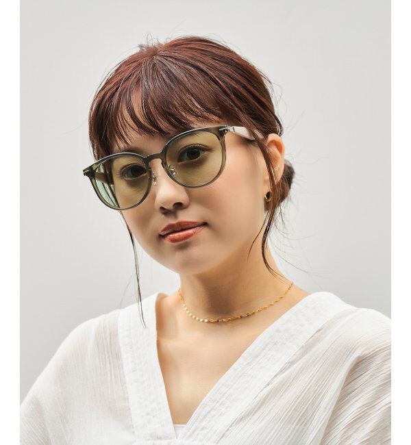  「SUNCUTGlasses/UV100%CUT サングラス｜ラバーテンプル｜ズレ落ち防止｜カラーレンズ｜紫外線対策 UVカット」|サングラス|オリーブ