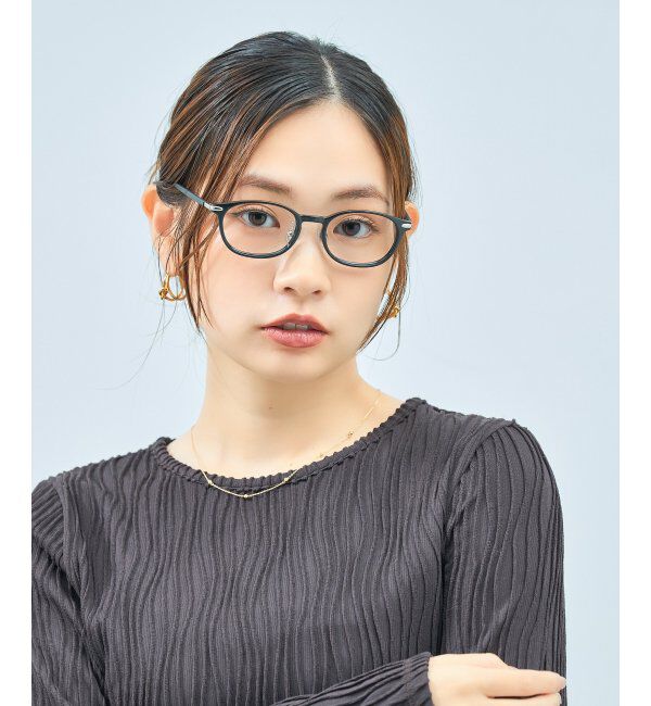  「ウェリントン型 メガネ | レザー調 ラバーテンプル ズレ落ち防止 眼鏡 伊達・度付き眼鏡  レンズ交換券付」|メガネ|ブラック