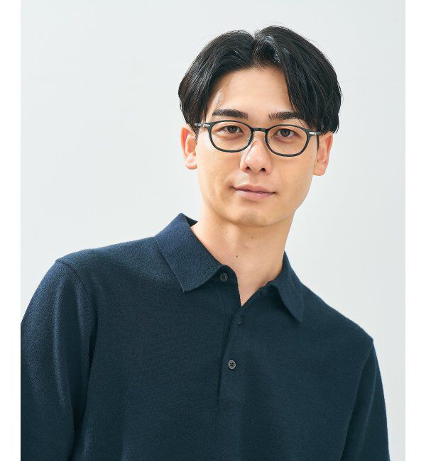  「ウェリントン型 メガネ | レザー調 ラバーテンプル ズレ落ち防止 眼鏡 伊達・度付き眼鏡  レンズ交換券付」|メガネ|