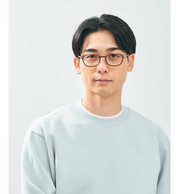  「ウェリントン型 メガネ | レザー調 ラバーテンプル ズレ落ち防止 眼鏡 伊達・度付き眼鏡  レンズ交換券付」|メガネ|