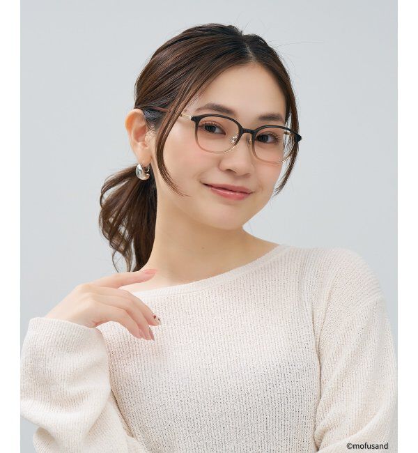  「Zoff｜mofusand ウェリントン型 メガネ | モフサンド [PREMIUMモデル] 伊達・度付き眼鏡  レンズ交換券付」|メガネ|濃ブラウン1