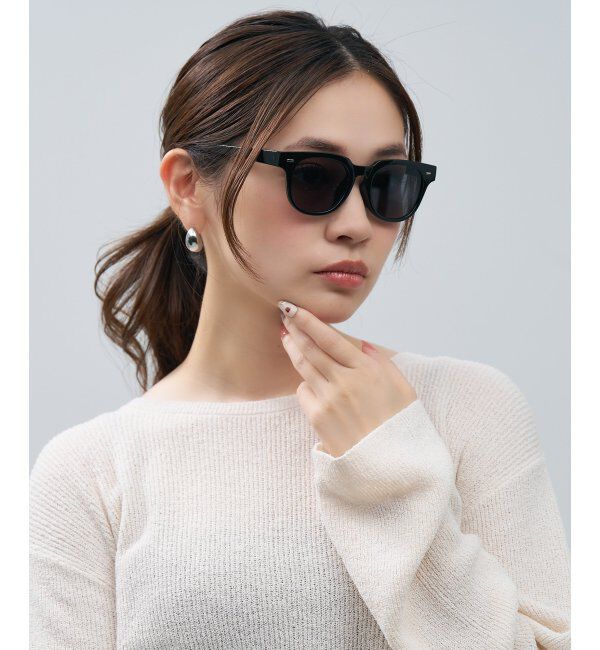  「SUNCUTGlasses/UV100%CUT ウェリントン型 サングラス [度無し専用] 黒縁 紫外線対策 UVカット」|サングラス|