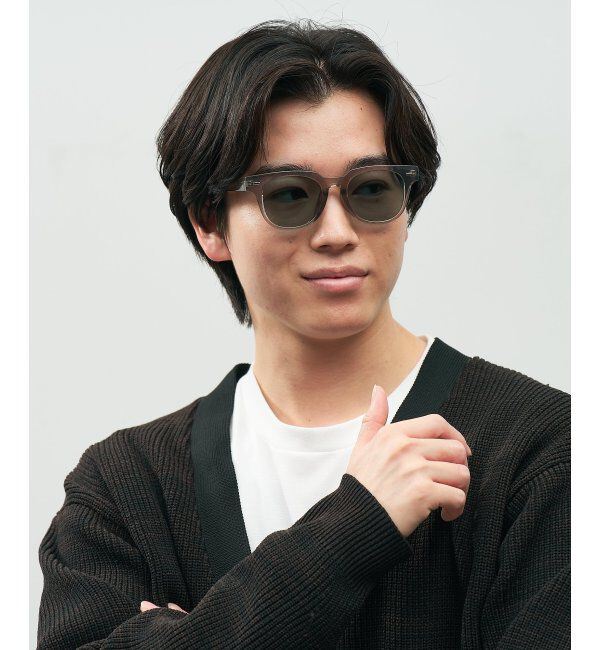  「SUNCUTGlasses/UV100%CUT ウェリントン型 サングラス [度無し専用] 黒縁 紫外線対策 UVカット」|サングラス|