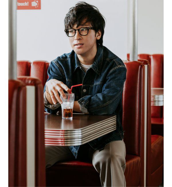  「[東海オンエア としみつさんコラボ] Zoff | TOSHIMITSU メガネ | 太縁 伊達メガネ 度付き レンズ交換券付」|メガネ|