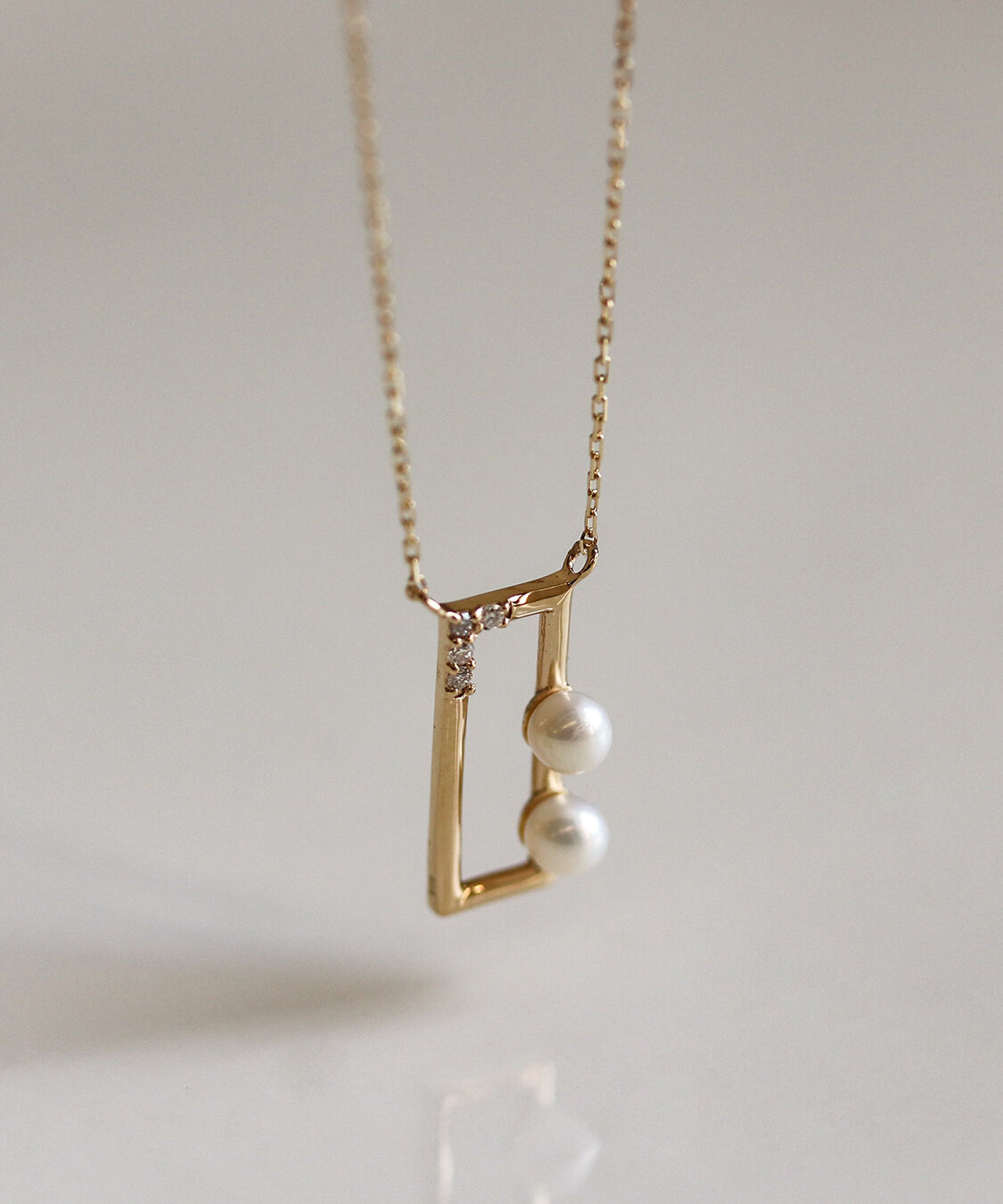  「ダイヤモンド パール ネックレス | K10YG」|ネックレス|