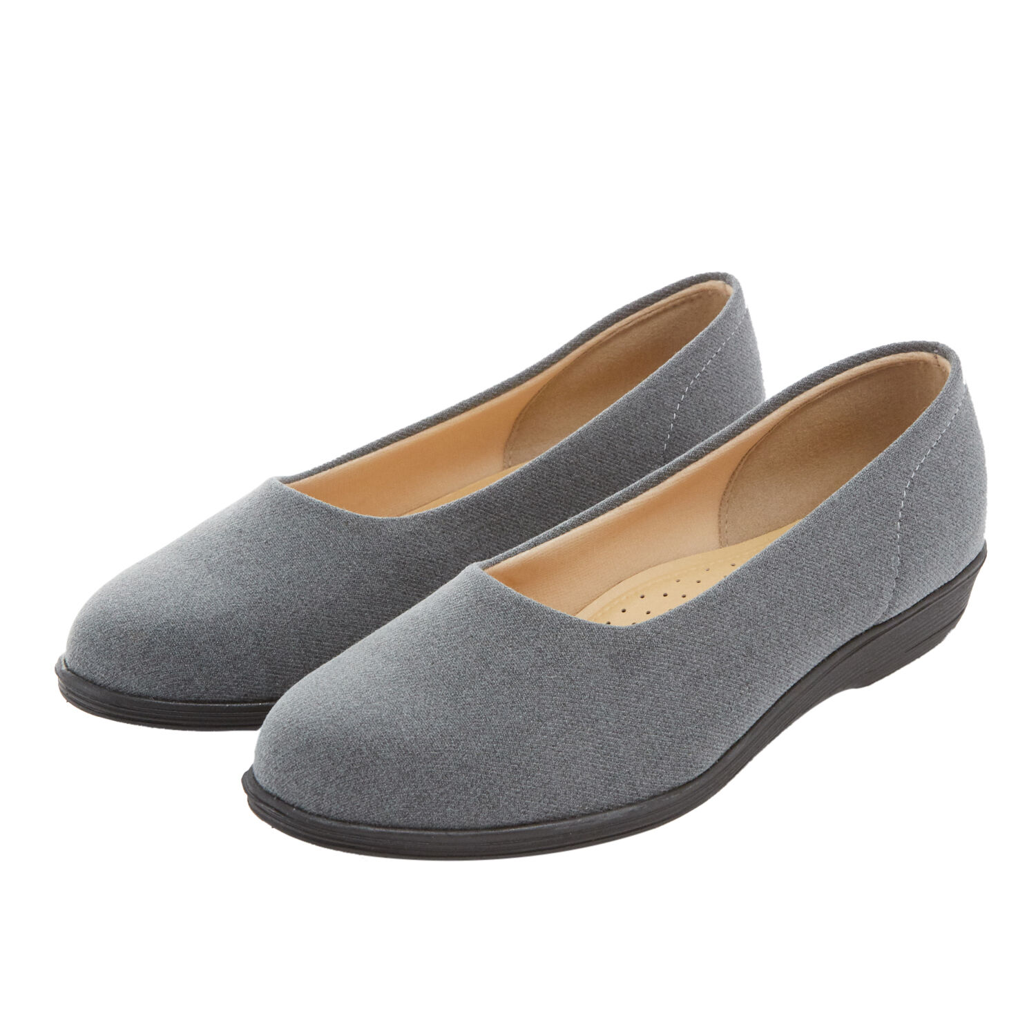 BACKYARD FAMILY「パンジー パンプス 通販 ローヒール ぺたんこ靴 pansy オフィスシューズ 2.5cm」|パンプス|グレー1