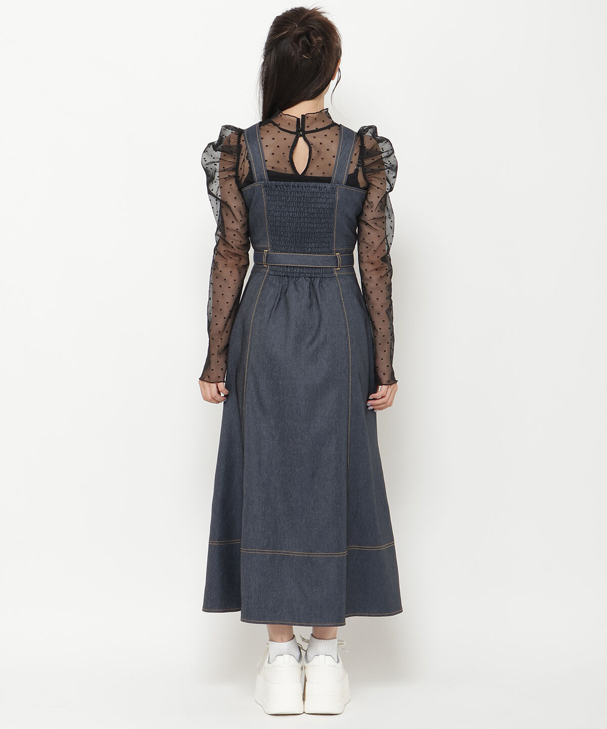 REDYAZEL「デニムライクフロントジップワンピース」|ワンピース|