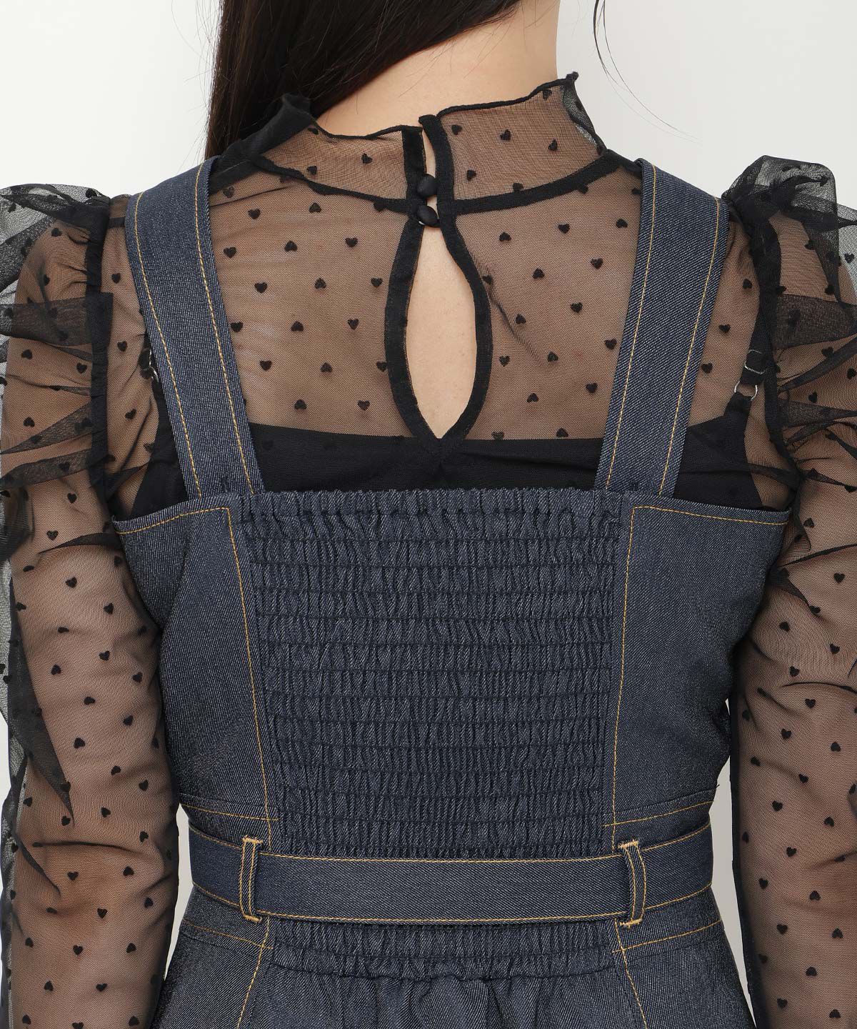 REDYAZEL「デニムライクフロントジップワンピース」|ワンピース|