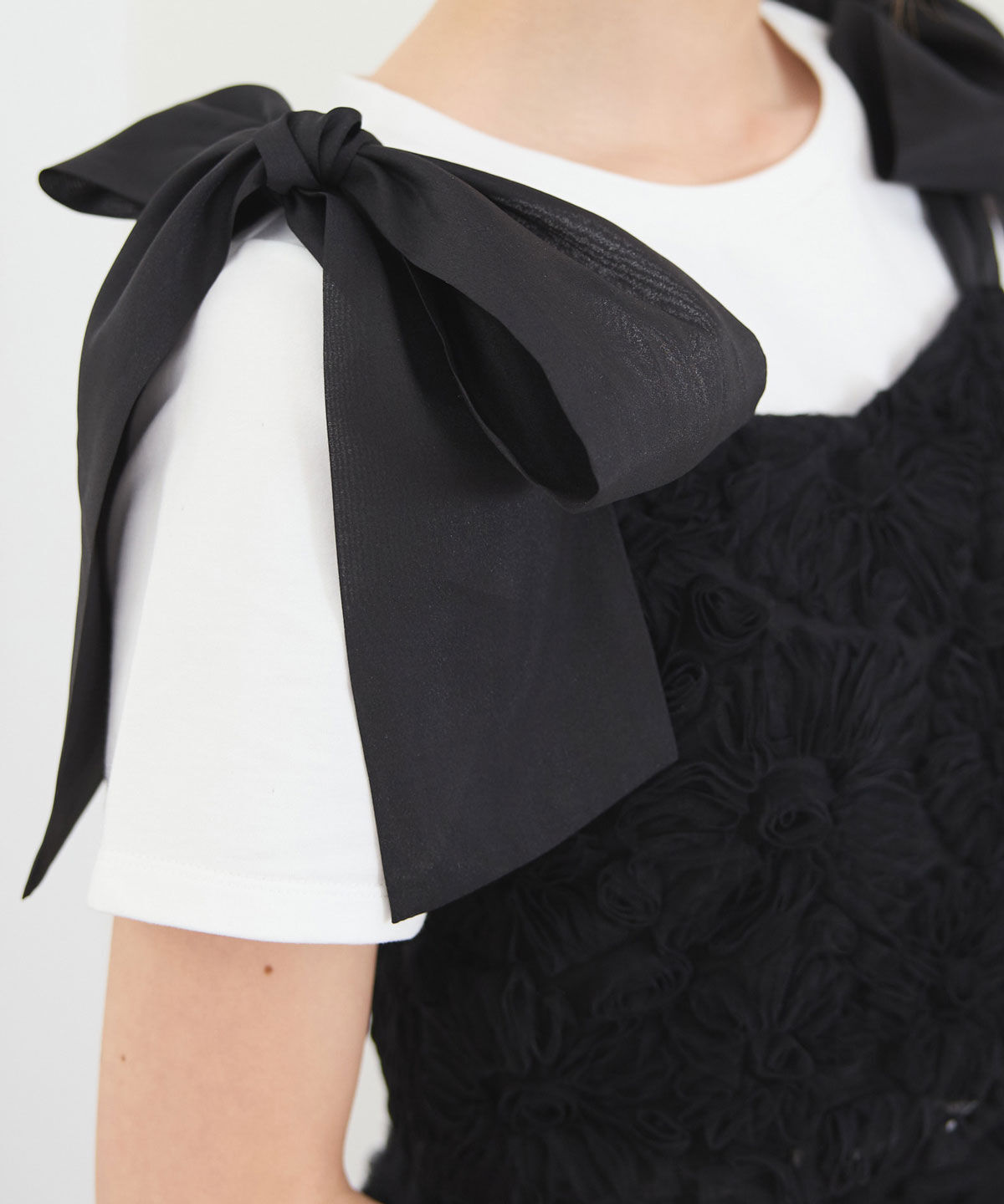 REDYAZEL「3Dフラワーレースショルダーリボンビスチェ」|キャミソール|