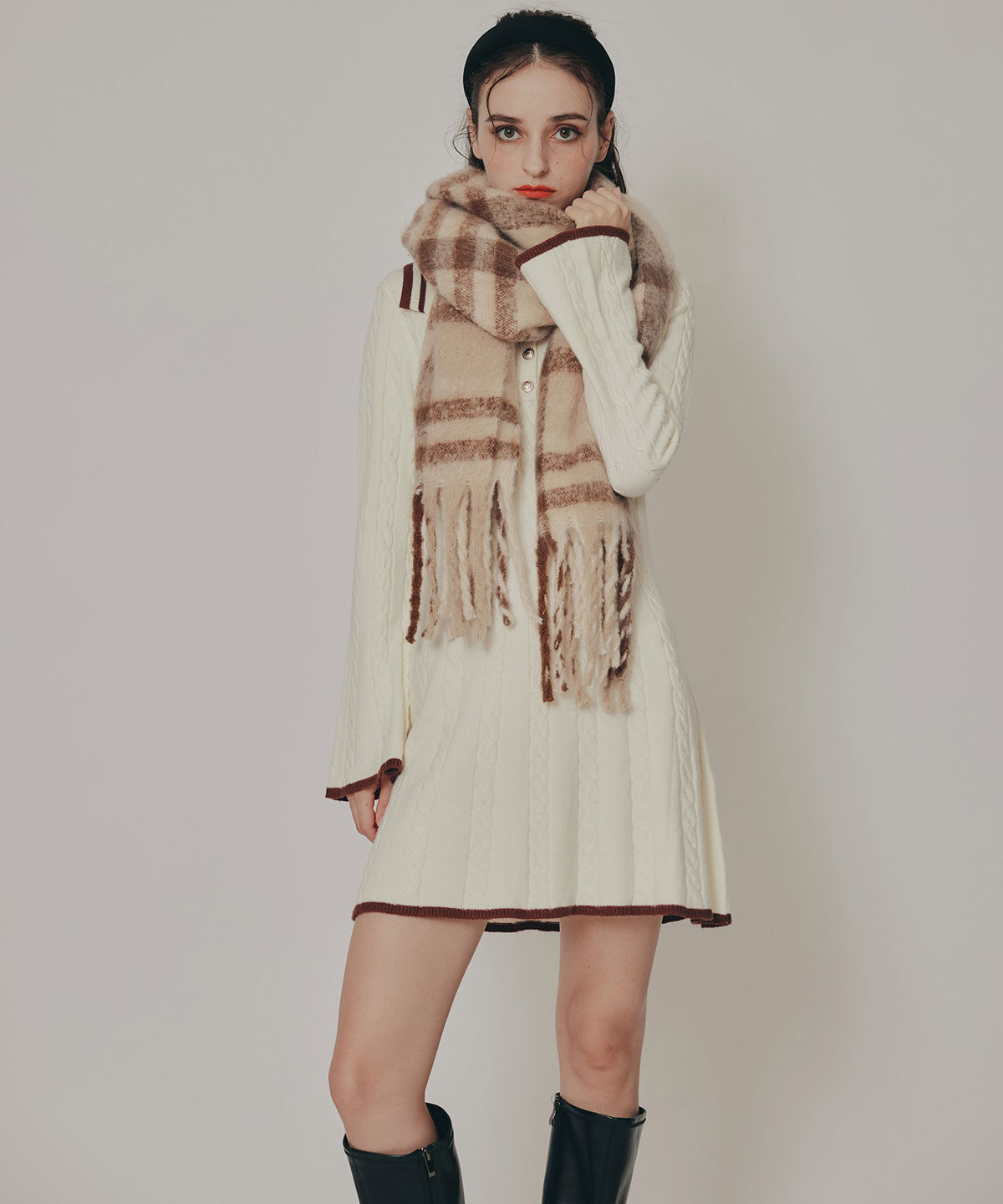 REDYAZEL「ワイドチェックマフラー」|マフラー|