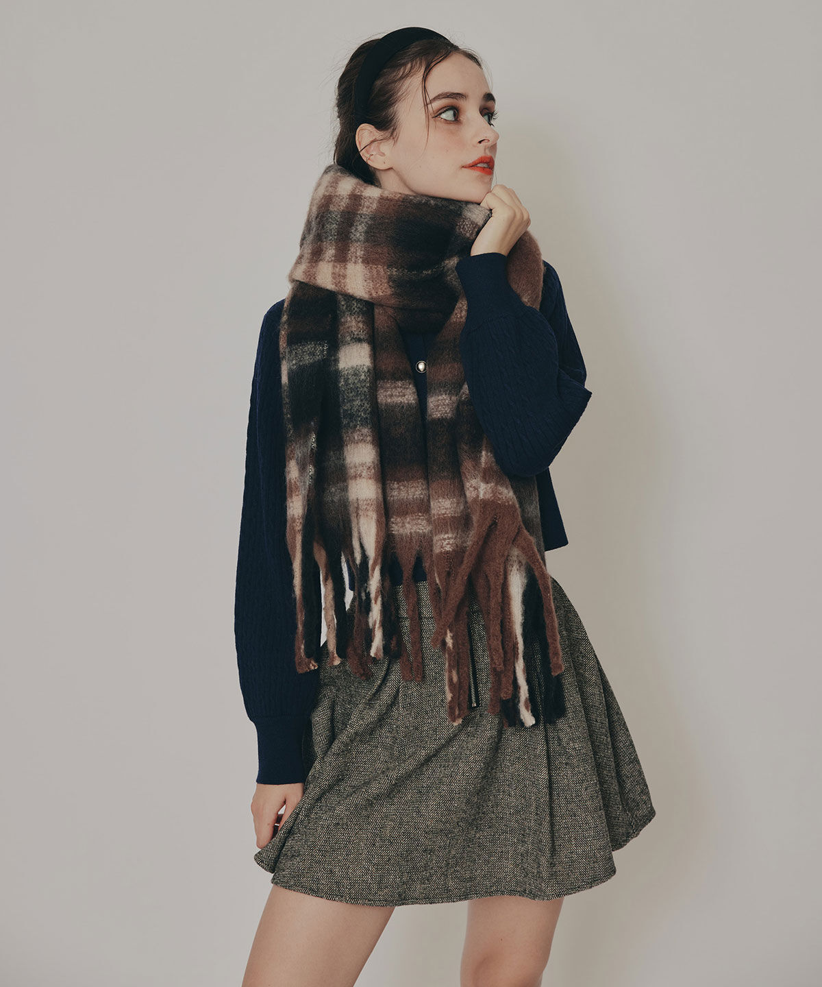 REDYAZEL「ワイドチェックマフラー」|マフラー|