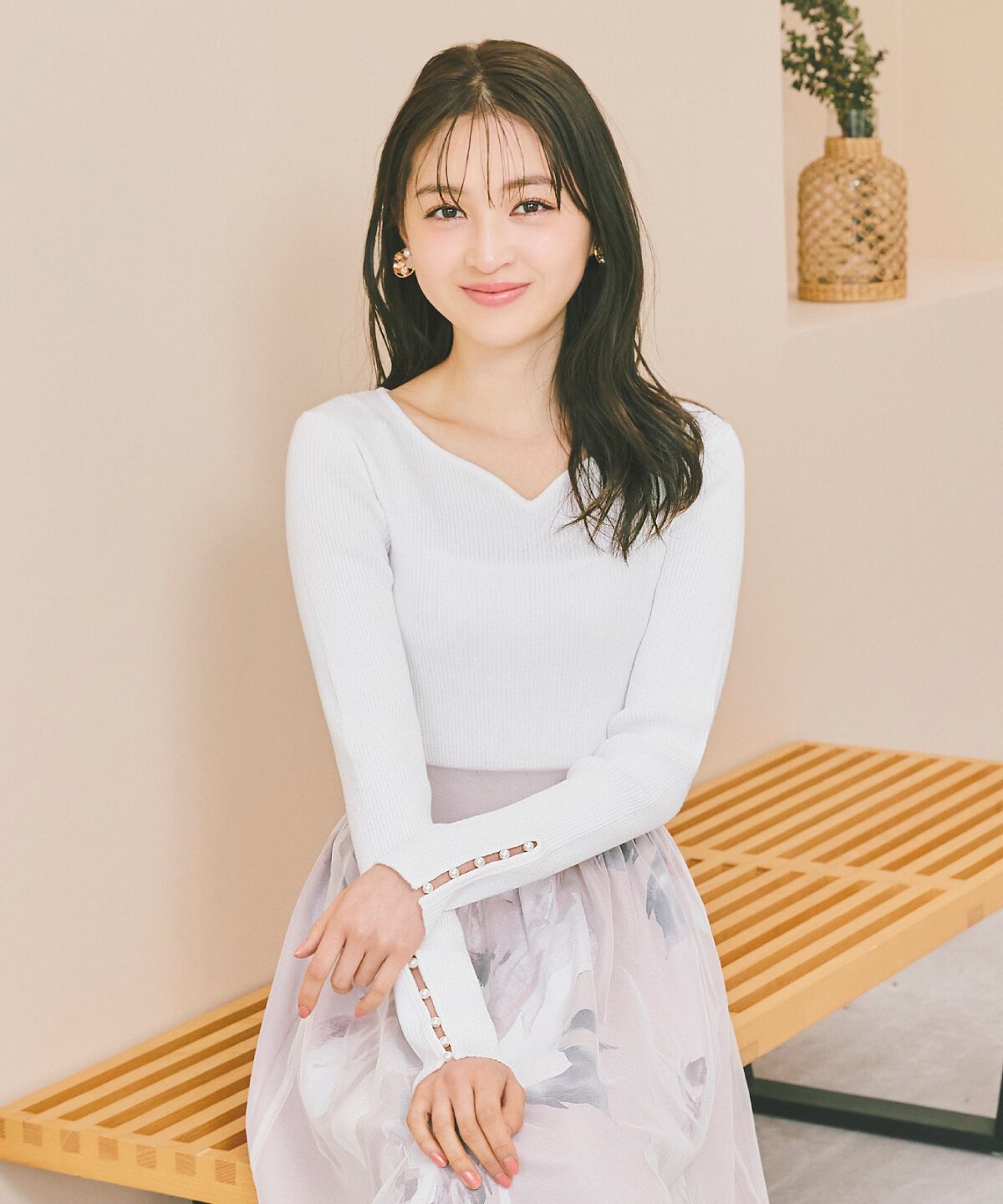 WILLSELECTION「ハートネックラメプルオーバー」|ニット・セーター|オフ