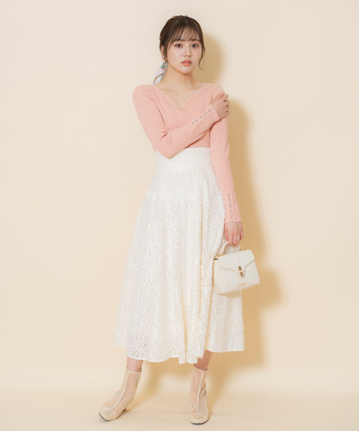 WILLSELECTION「ハートネックラメプルオーバー」|ニット・セーター|