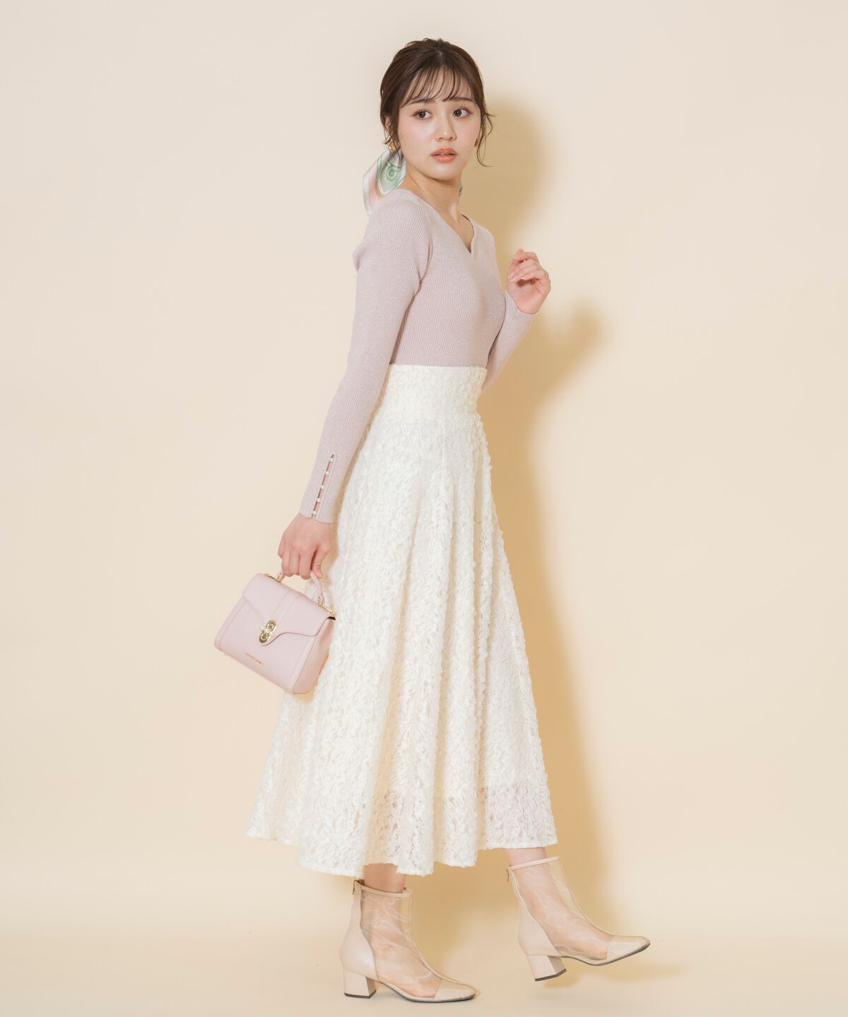 WILLSELECTION「ハートネックラメプルオーバー」|ニット・セーター|