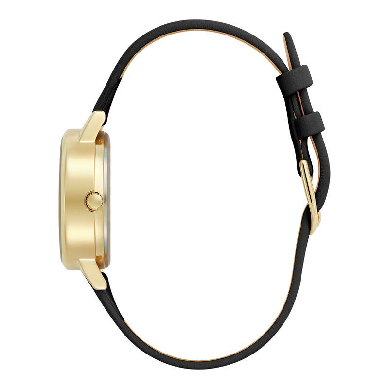 OLIVIA BURTON 「〈OLIVIA BURTON(ｵﾘﾋﾞｱﾊﾞｰﾄﾝ)〉3D ﾌﾗﾜｰ ﾐﾃﾞｨｺﾞｰﾙﾄﾞ ﾌﾞﾗｯｸﾚｻﾞｰ」|腕時計|