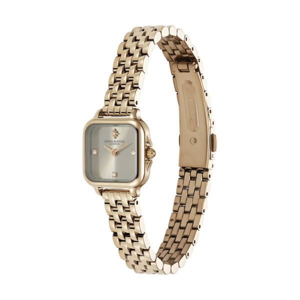 OLIVIA BURTON 「〈OLIVIA BURTON(ｵﾘﾋﾞｱﾊﾞｰﾄﾝ)〉ｸﾗｼｯｸ 20mmｸﾞﾛﾌﾞﾅｰﾐﾆｱｰﾙｸﾞﾚｲｻﾝﾚｲﾛｰｽﾞｺﾞｰﾙﾄﾞ ﾌﾞﾚｽﾚｯﾄ」|腕時計|