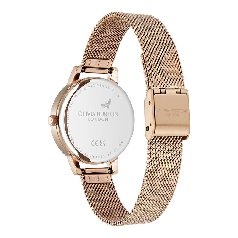 OLIVIA BURTON 「〈OLIVIA BURTON(ｵﾘﾋﾞｱﾊﾞｰﾄﾝ)〉ｼｸﾞﾈﾁｬｰ 30mm ｲﾗｽﾄﾚｲﾃｯﾄﾞ ﾌﾛｰﾗﾙ ﾛｰｽﾞｺﾞｰﾙﾄﾞﾒｯｼｭ」|腕時計|