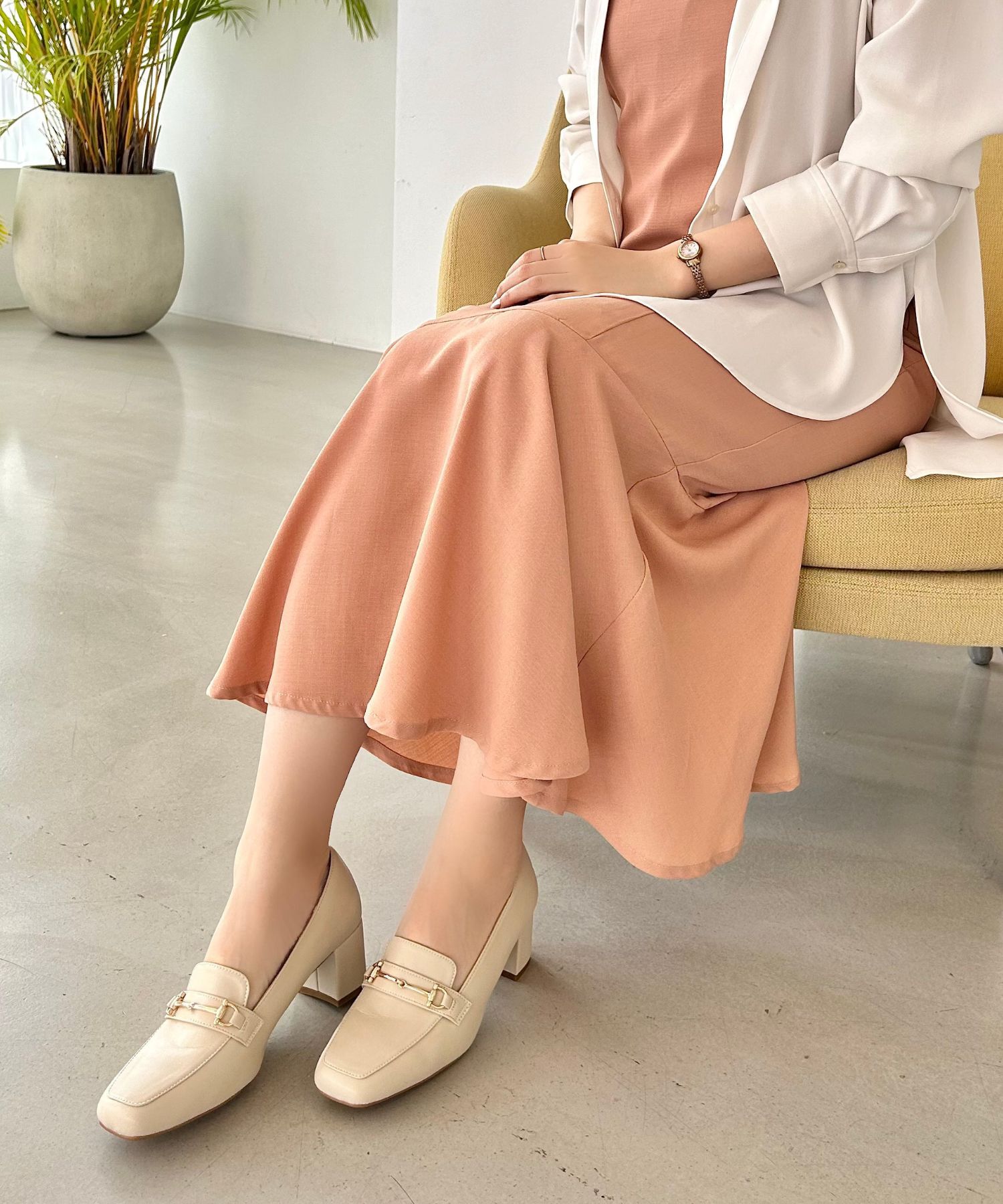 ORiental TRaffic「【跳べるパンプス/シリーズ累計１５０万足突破 】ビット ヒールローファー /R-3214 厚手クッション」|パンプス|