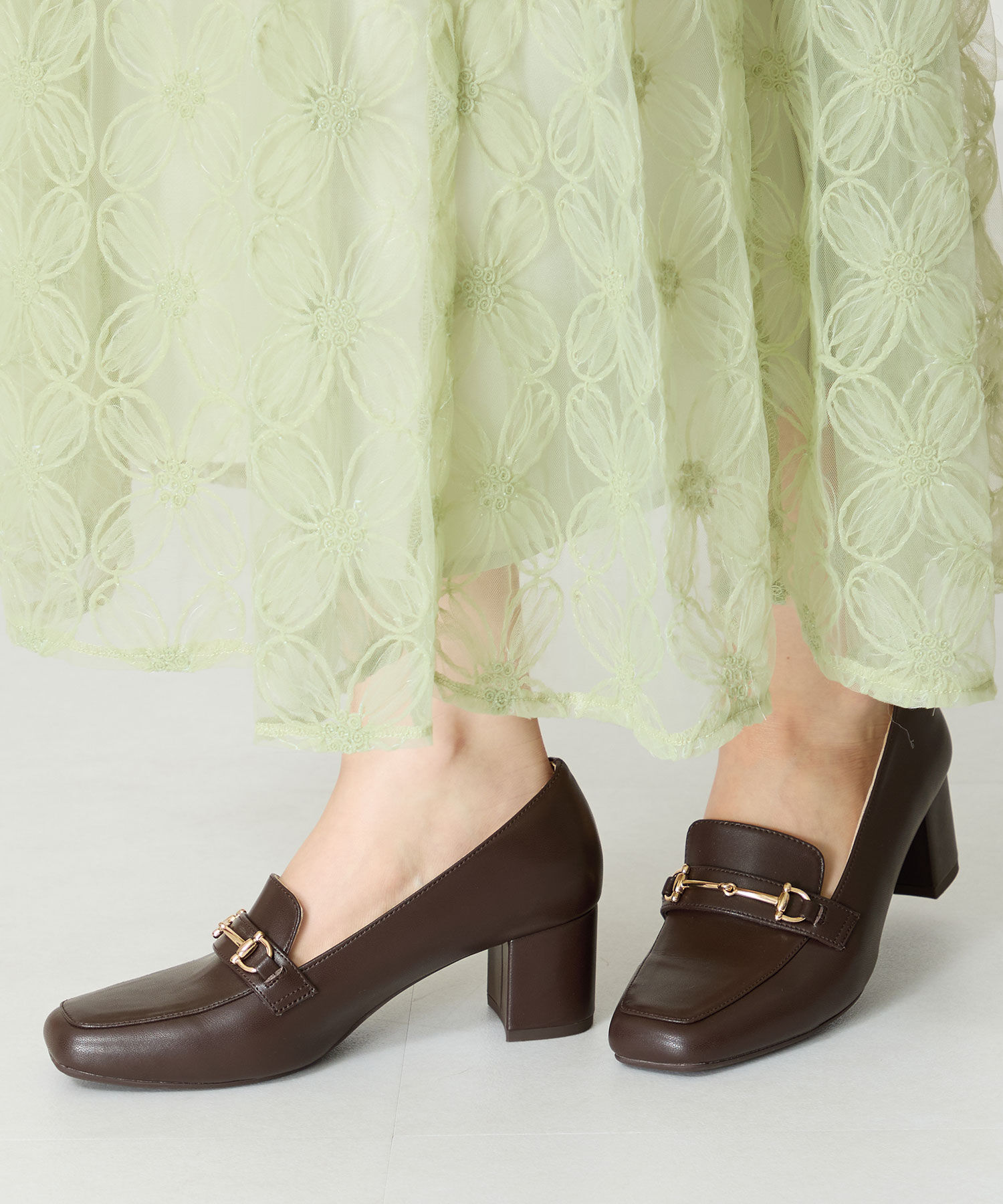 ORiental TRaffic「【跳べるパンプス/シリーズ累計１５０万足突破 】ビット ヒールローファー /R-3214 厚手クッション」|パンプス|