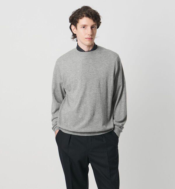 UNITED ARROWS「カシミヤ ハイゲージ クルーネックニット」|ニット・セーター|MD.GRAY