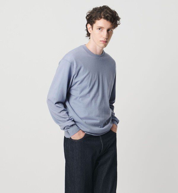 UNITED ARROWS「カシミヤ ハイゲージ クルーネックニット」|ニット・セーター|LT.BLUE