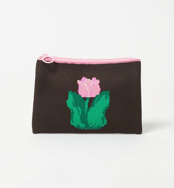 EMMEL REFINES「＜JOliJOli＞シシュウ ポーチ＜ Select by EMMEL REFINES ＞」|ポーチ|BLACK