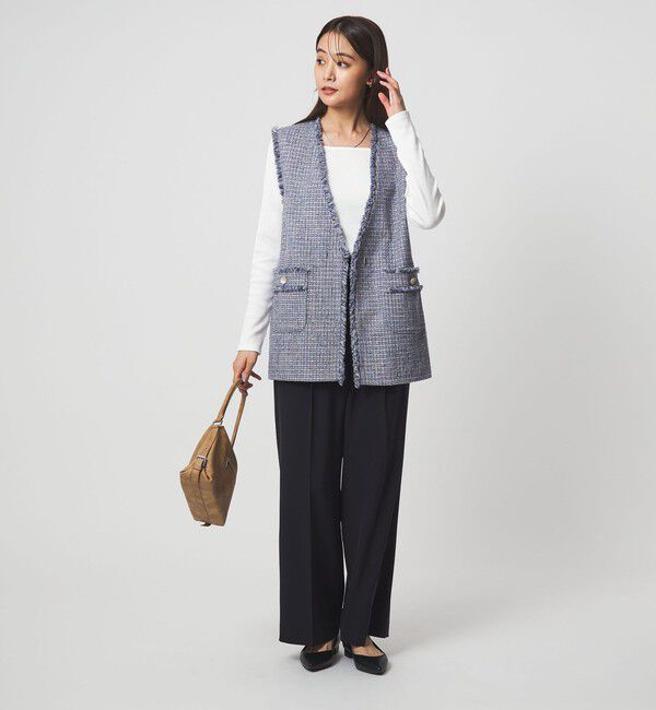 UNITED ARROWS green label relaxing「［size SHORTあり］ライト ツイードライク ジレ」|ベスト・ジレ|