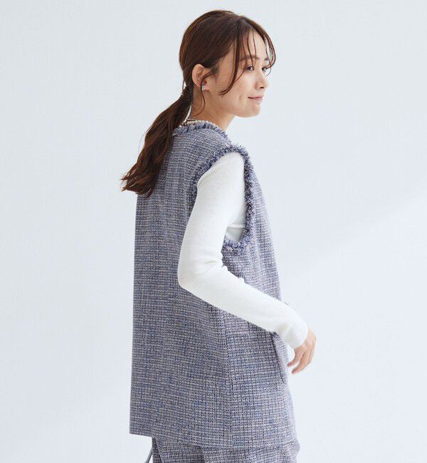 UNITED ARROWS green label relaxing「［size SHORTあり］ライト ツイードライク ジレ」|ベスト・ジレ|