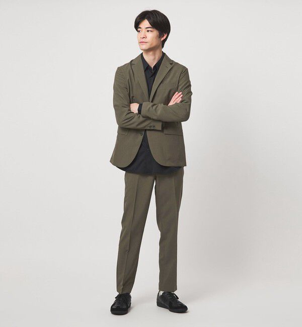 UNITED ARROWS green label relaxing「【WEB限定】JUST fit ドライポリエステル ナロー セットアップ -吸水速乾-」|テーラードジャケット|OLIVE