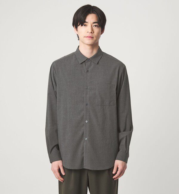 UNITED ARROWS green label relaxing「【WEB限定】JUST fit ウールライク シャツ -ストレッチ-」|シャツ・ブラウス|