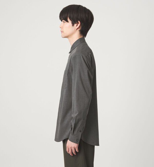 UNITED ARROWS green label relaxing「【WEB限定】JUST fit ウールライク シャツ -ストレッチ-」|シャツ・ブラウス|